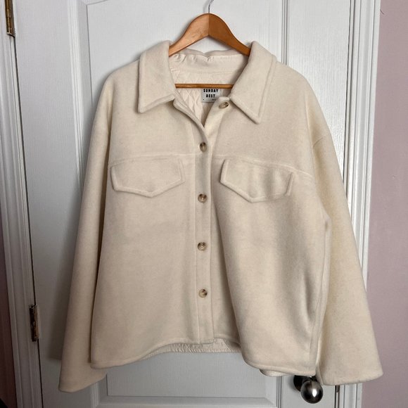 Sunday Best Jackets & Blazers - NWT Aritzia Sunday Best Sky Insulated Wool-Blend Shirt Jacket